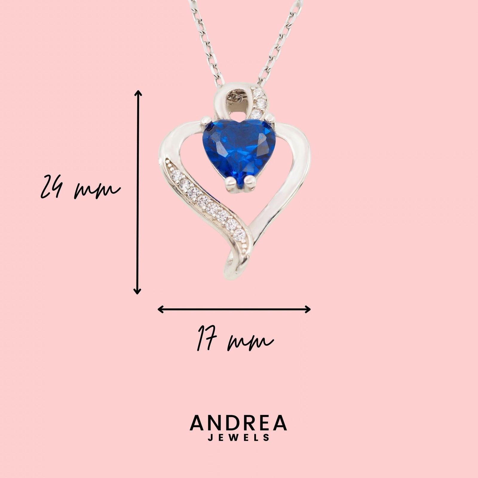 Medidas del collar Nina de plata con piedra azul: 24 x 17 mm - Andrea Jewels
6. Caja abierta