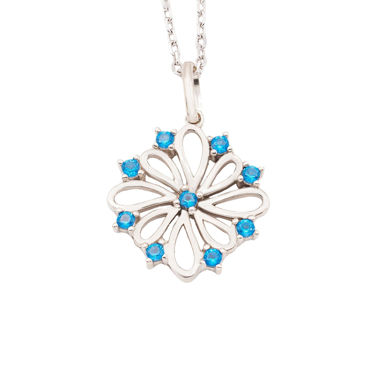 Collar Donna de plata 925 con piedras azules - Andrea Jewels