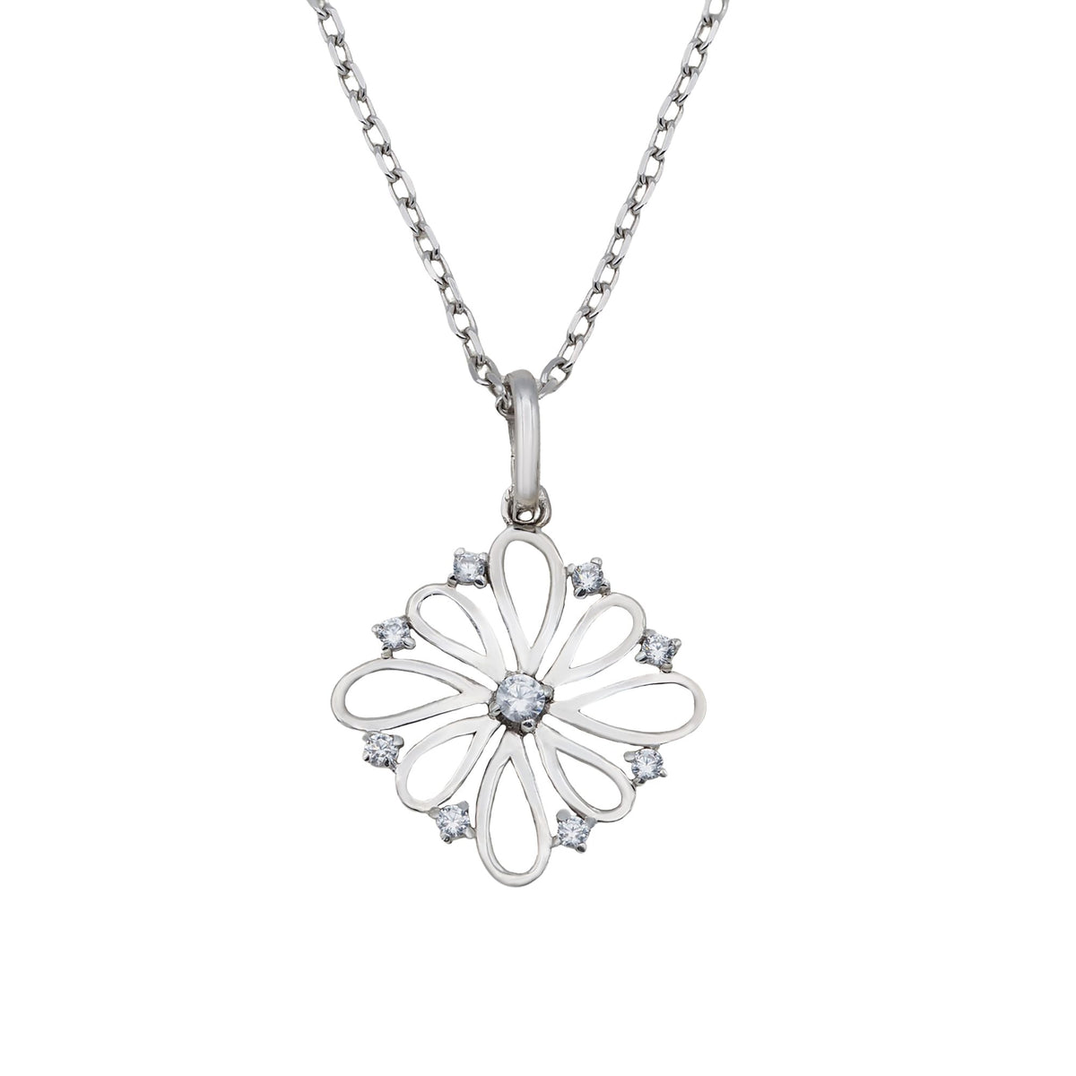 Collar Donna de plata 925 con piedras blancas - Andrea Jewels