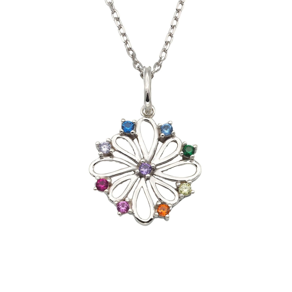 Collar Donna de plata 925 con piedras multicolor - Andrea Jewels