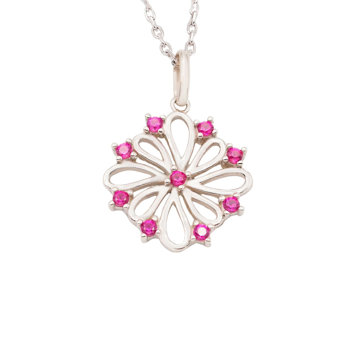 Collar Donna de plata 925 con piedras rojas - Andrea Jewels