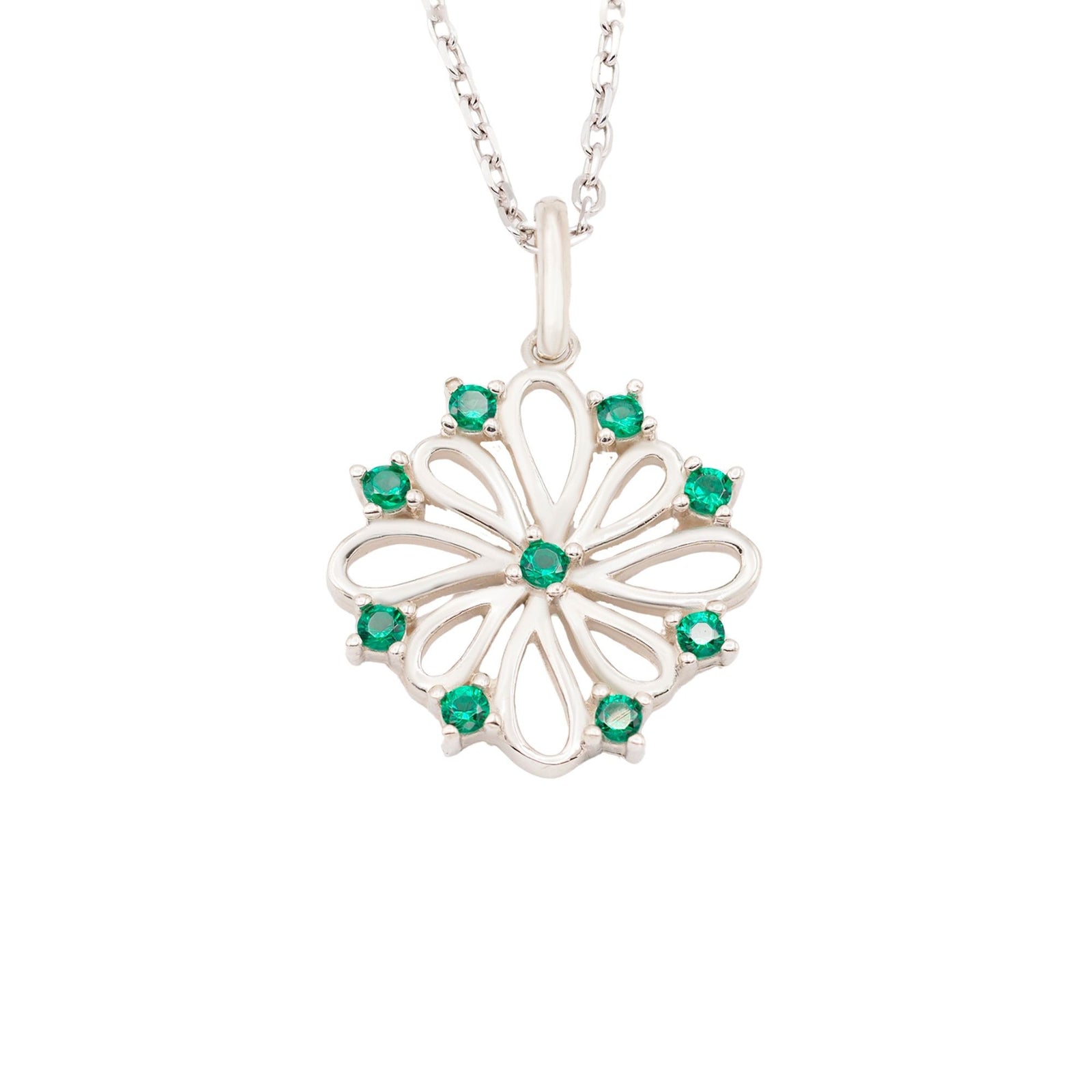 Collar Donna de plata 925 con piedras verdes - Andrea Jewels