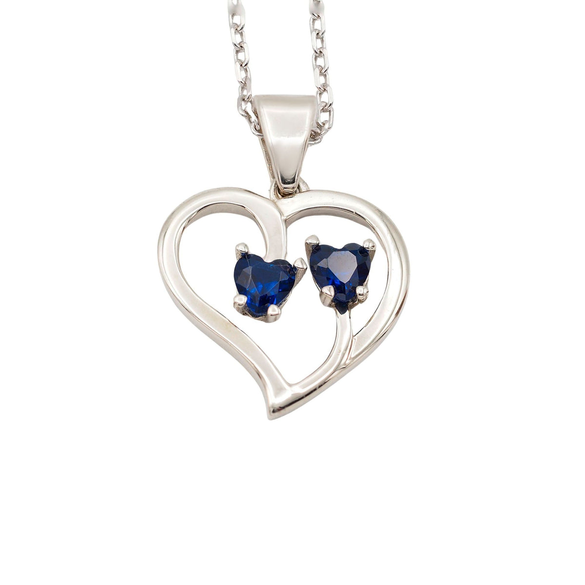 Collar Duo de plata con piedra azul - Andrea Jewels