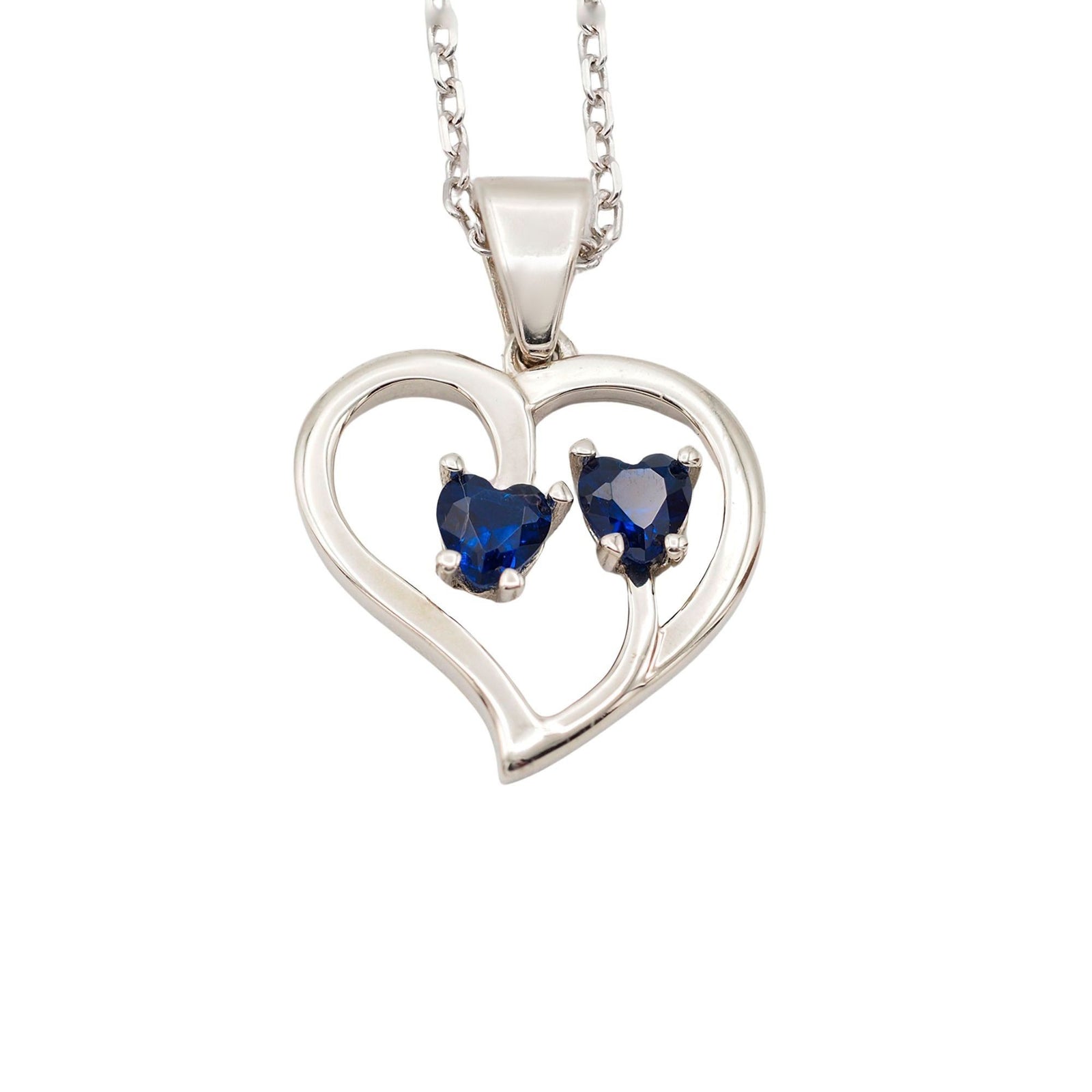 Collar Duo de plata con piedra azul - Andrea Jewels