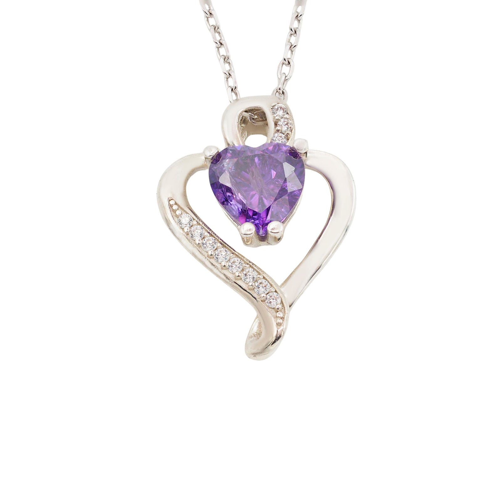Collar Nina de plata con piedra amatista - Andrea Jewels