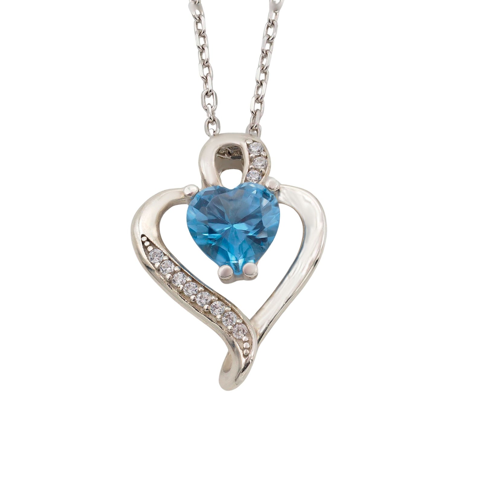 Collar Nina de plata con piedra azul topacio - Andrea Jewels