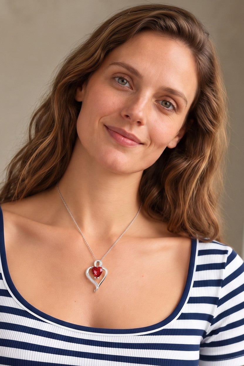 Collar Nina de plata con piedra naranja - Andrea Jewels