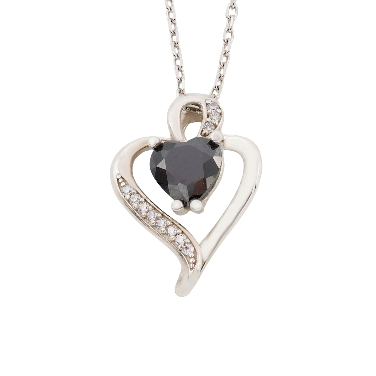 Collar Nina de plata con piedra negra - Andrea Jewels
