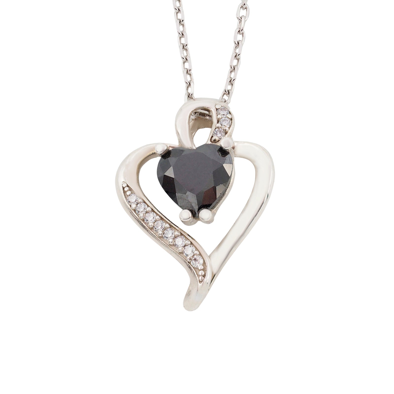 Collar Nina de plata con piedra negra - Andrea Jewels