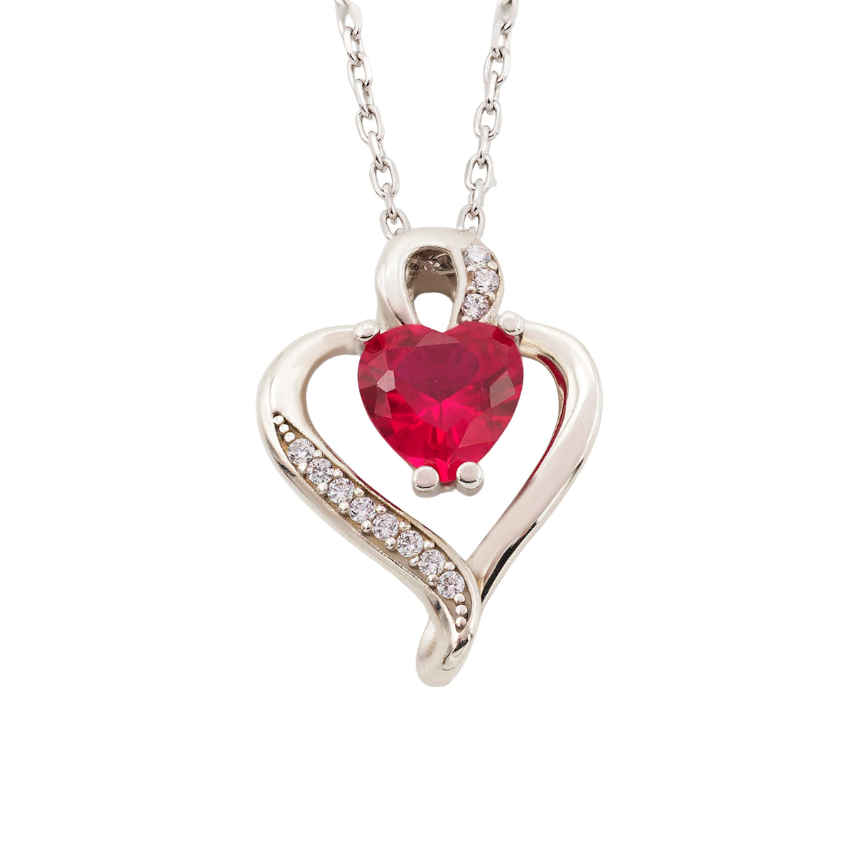 Collar Nina de plata con piedra roja - Andrea Jewels