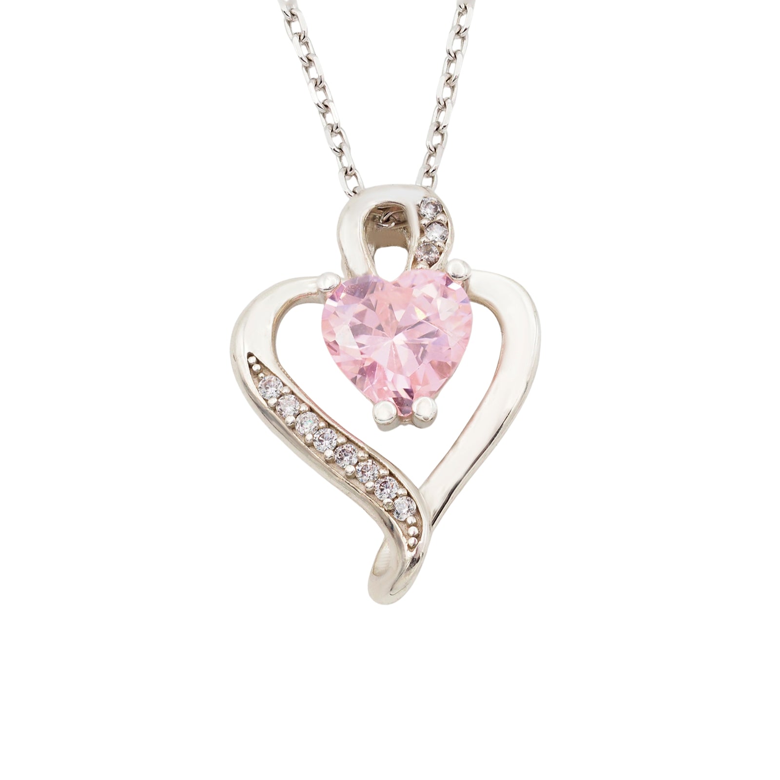 Collar Nina de plata con piedra rosa - Andrea Jewels