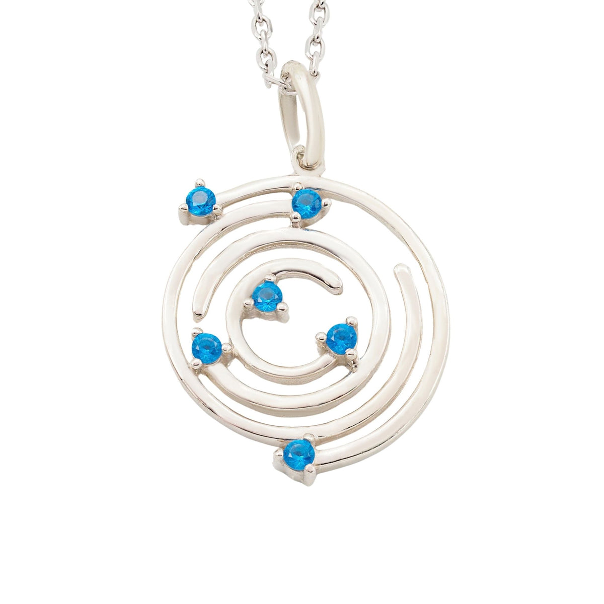 Collar Spiral de plata con piedra azul - Andrea Jewels