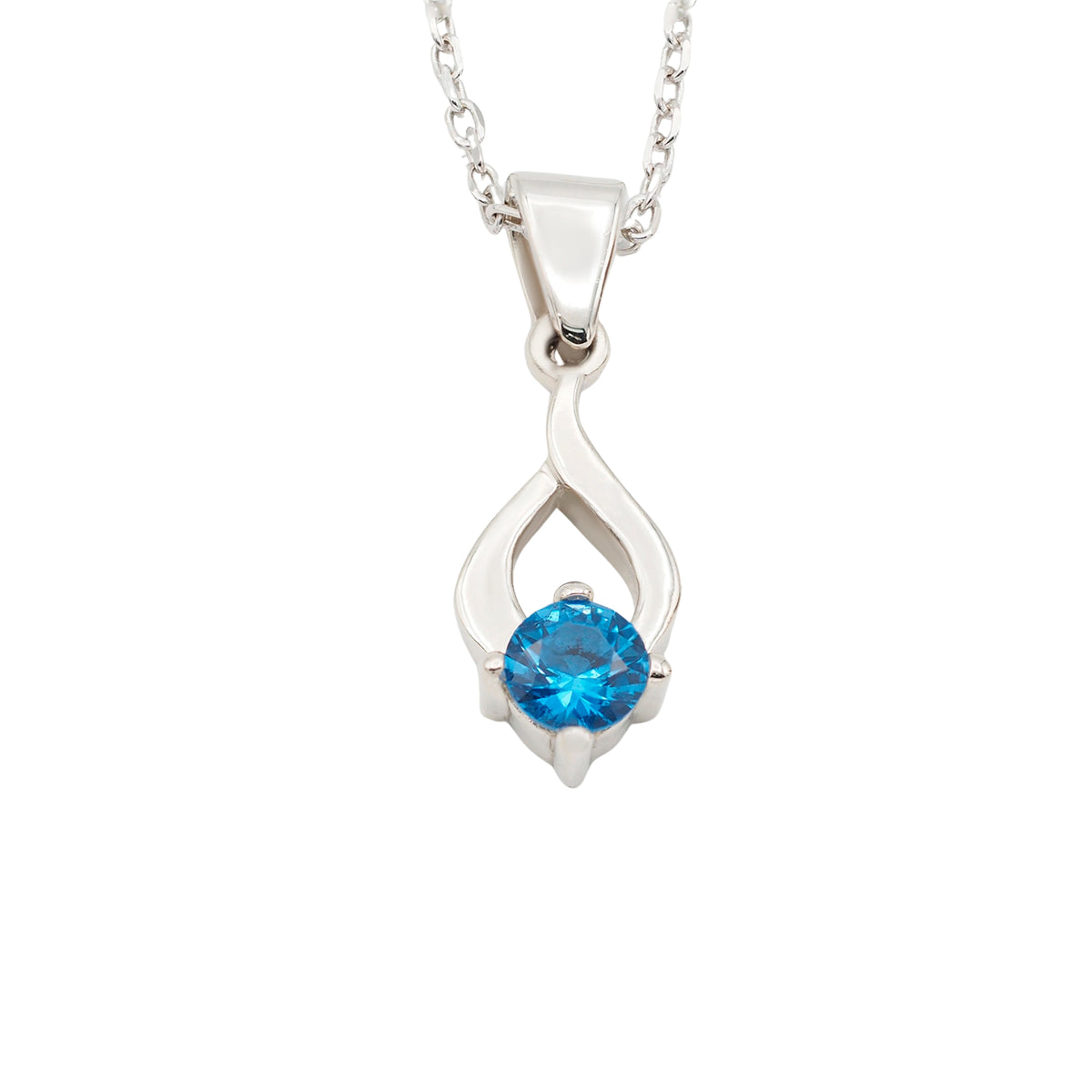 Collar Tear de plata con piedra azul - Andrea Jewels