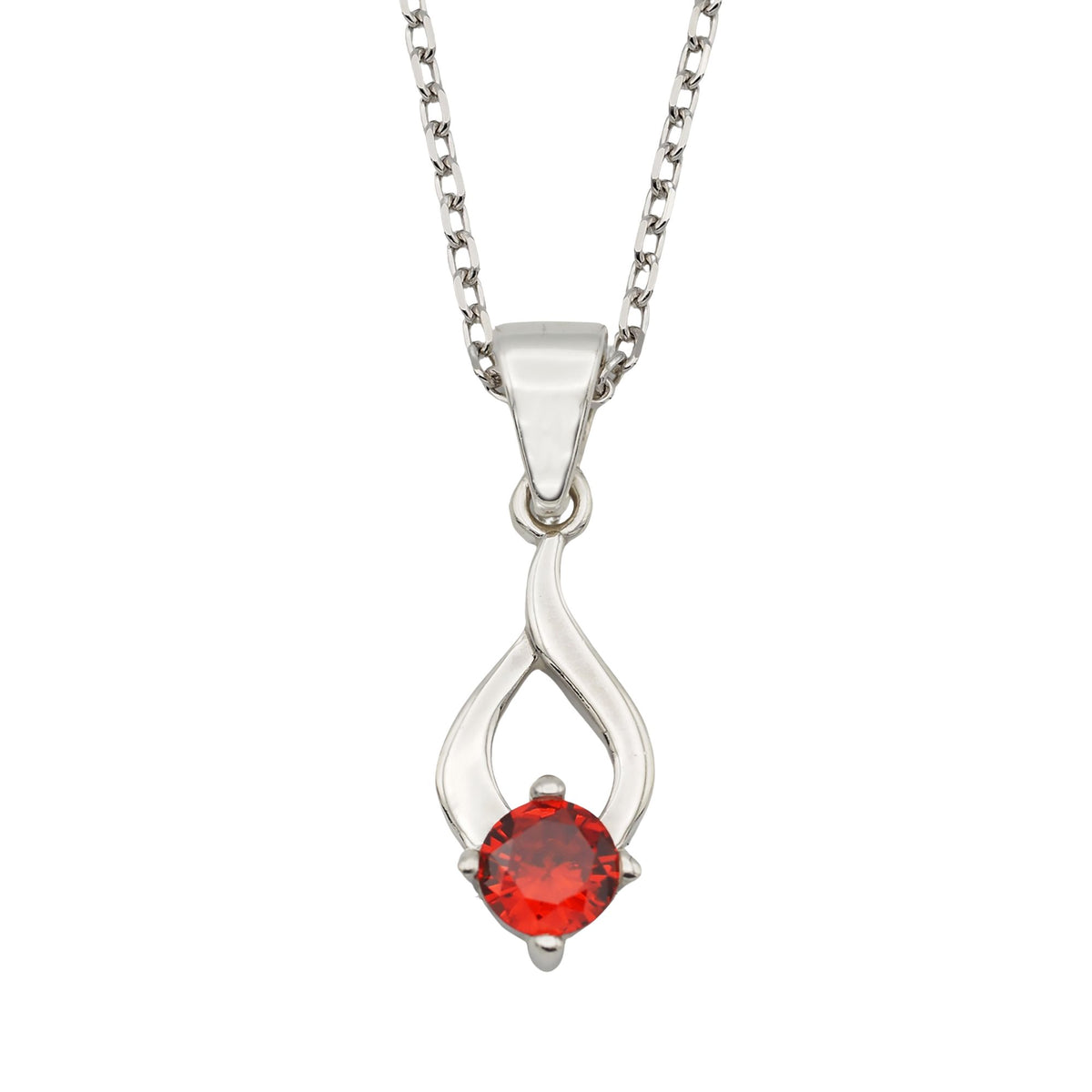 Collar Tear de plata con piedra naranja - Andrea Jewels