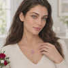 Vídeo de mujer con collar Donna de plata 925 con piedras rojas - Andrea Jewels