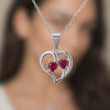 Vídeo de mujer con collar Duo de plata con piedra rojo - Andrea Jewels